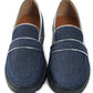 Denim Vegan Leather Loafers