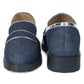 Denim Vegan Leather Loafers