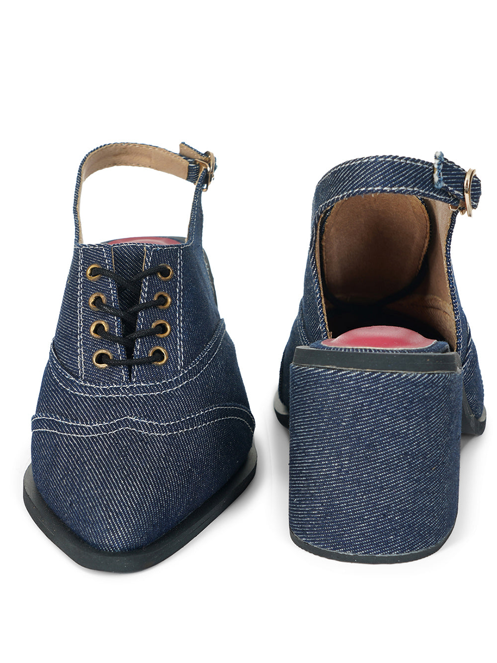 Denim Vegan Leather Mules Boots