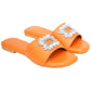 Orange Vegan Leather Flats