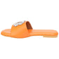 Orange Vegan Leather Flats