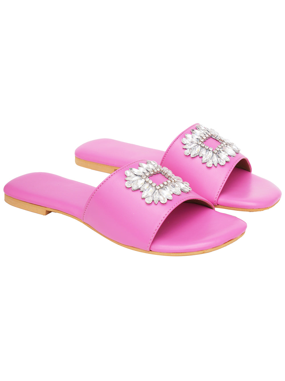 Pink Vegan Leather Flats