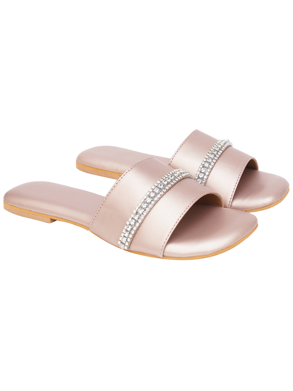 Rose Gold Vegan Leather Flats