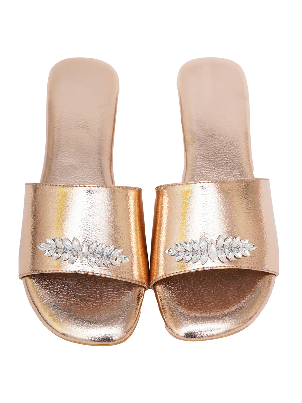 Golden Vegan Leather Flats