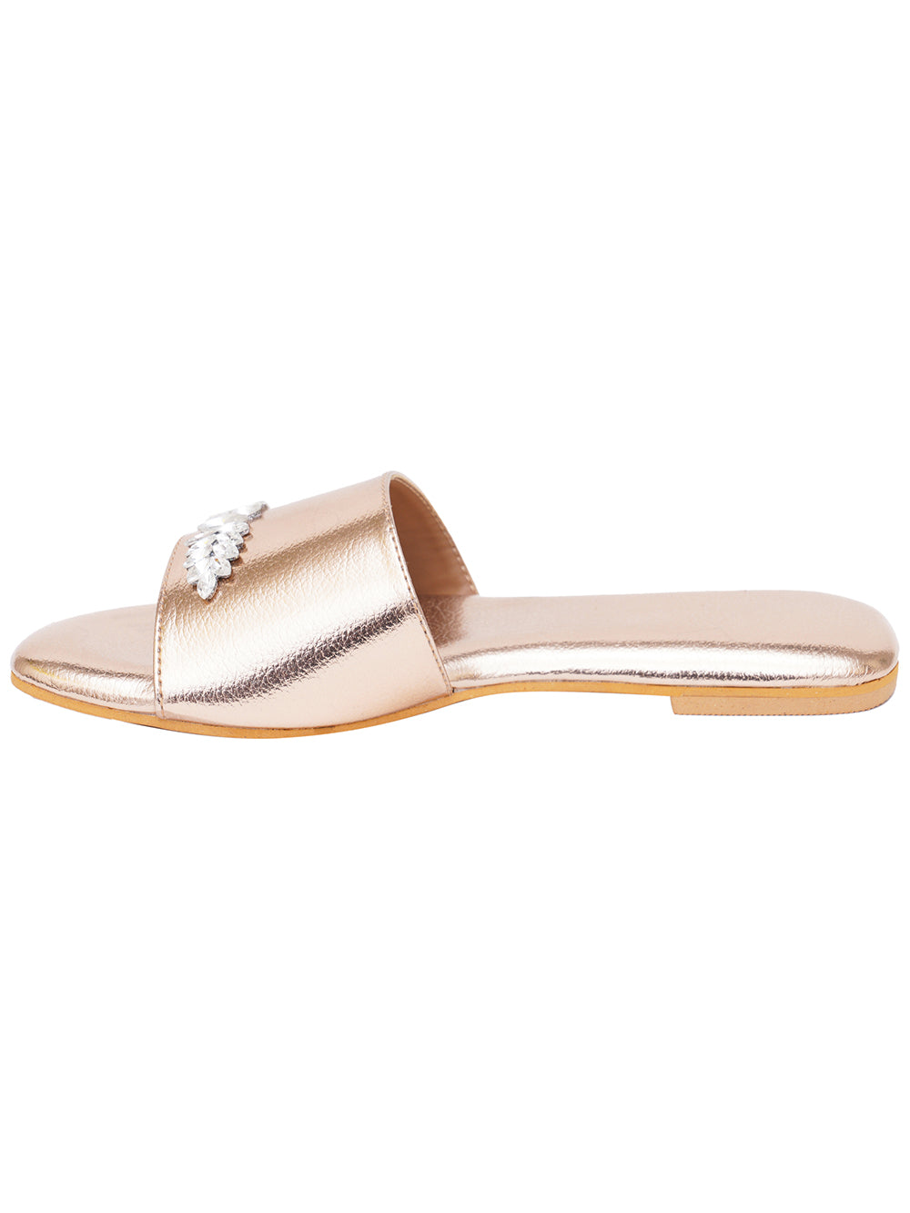 Golden Vegan Leather Flats