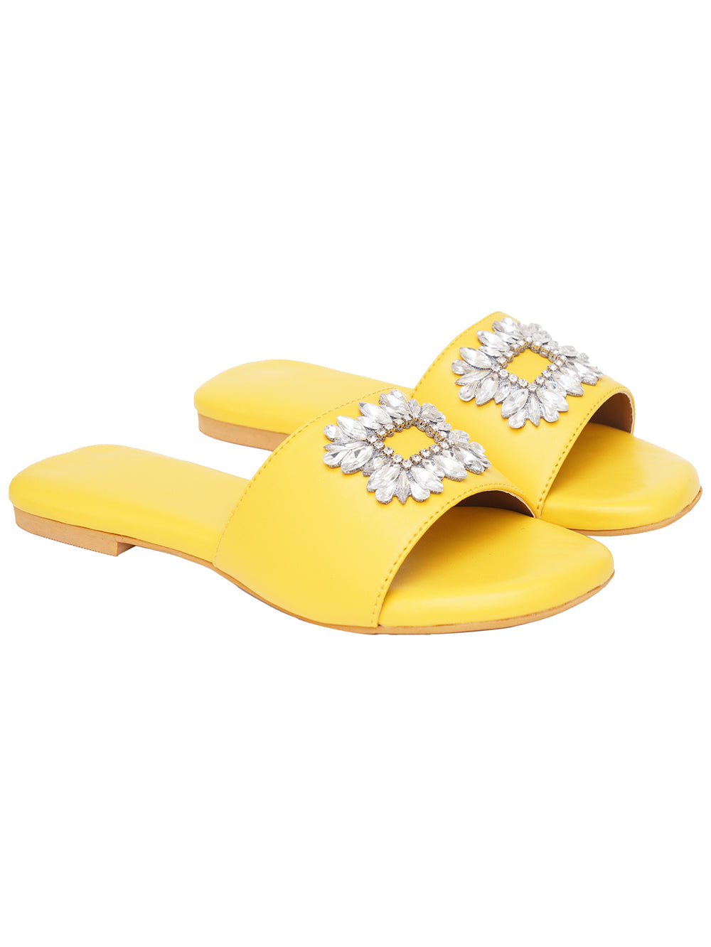 Yellow Vegan Leather Flats