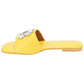 Yellow Vegan Leather Flats