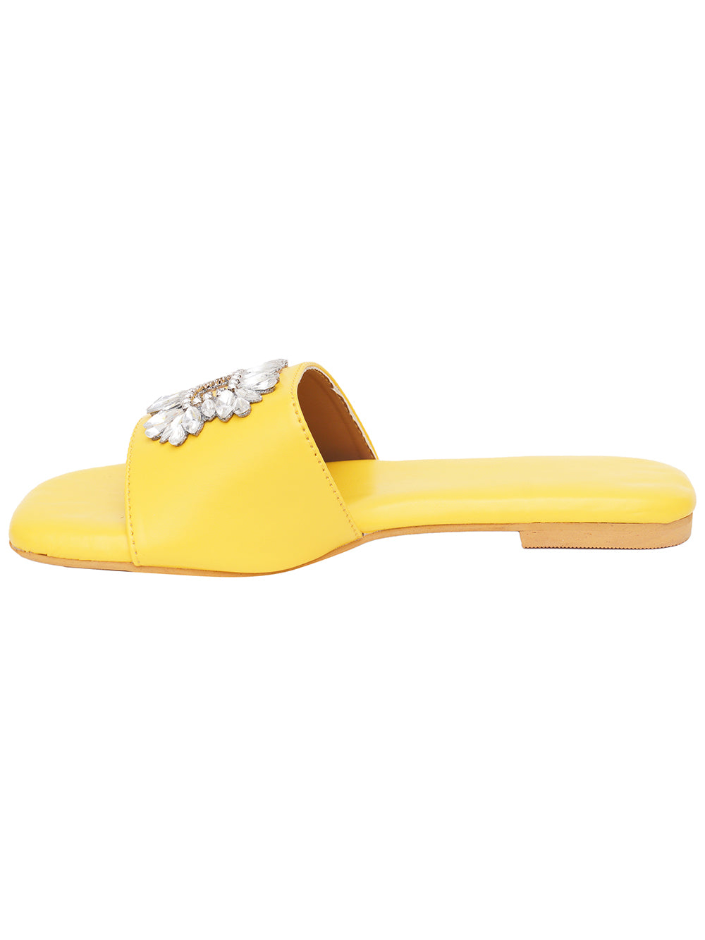 Yellow Vegan Leather Flats