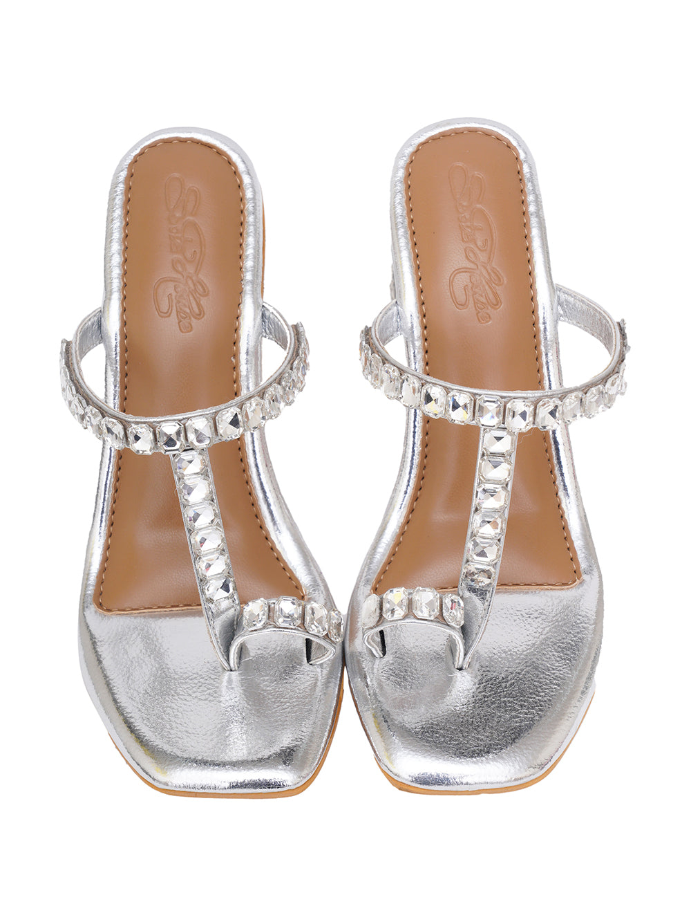 Silver Vegan Leather Heels