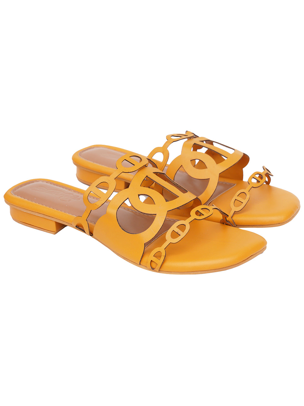 Yellow Vegan Leather Flats