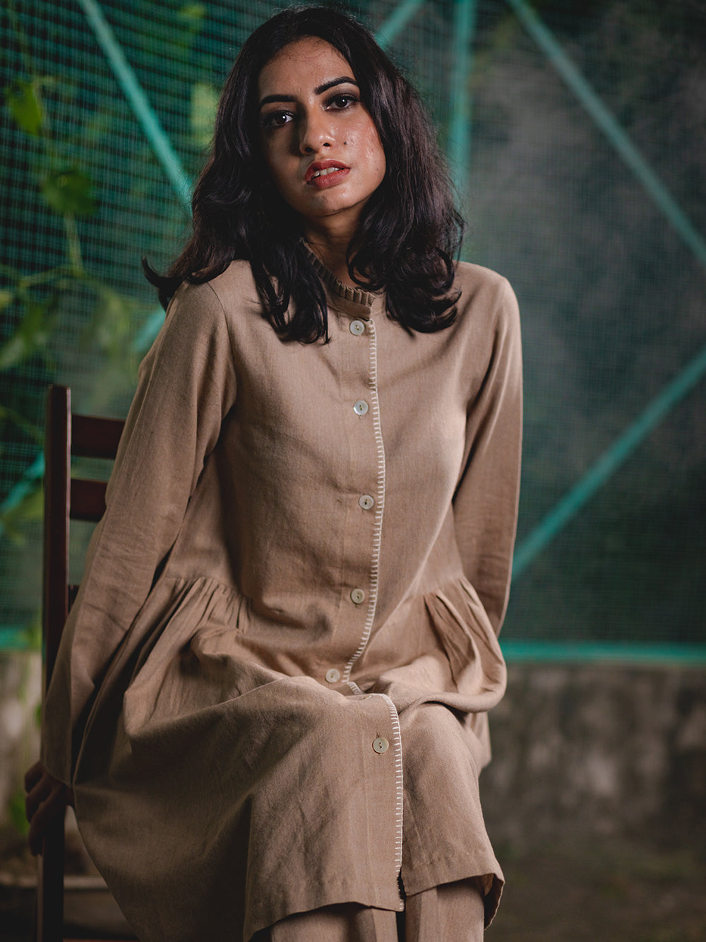 Brown Cotton kurta