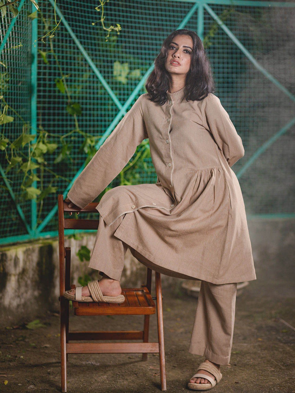 Brown Cotton kurta