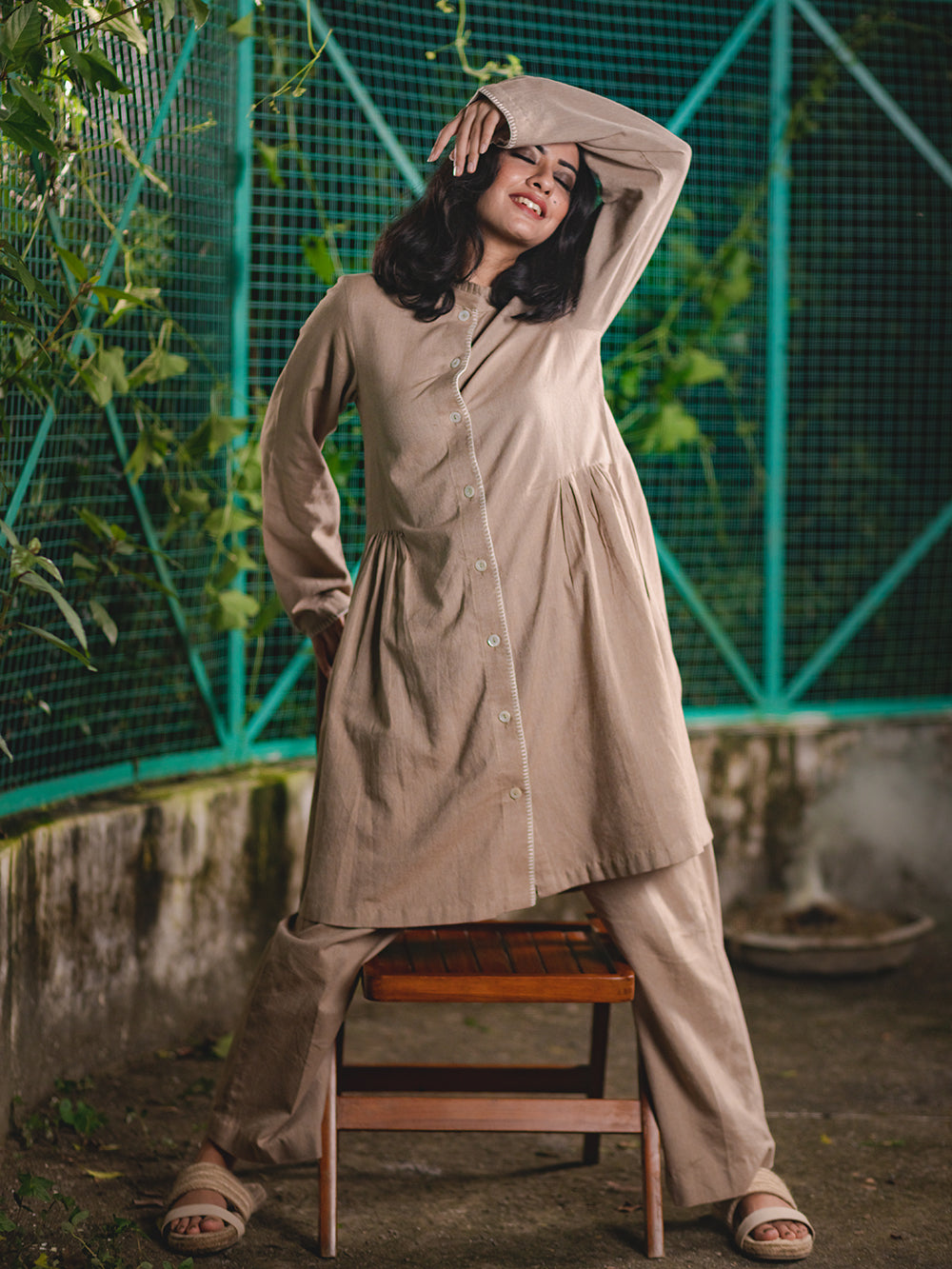 Brown Cotton kurta