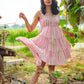 Pink & White handwoven Kala Cotton Dress