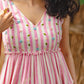 Pink & White handwoven Kala Cotton Dress