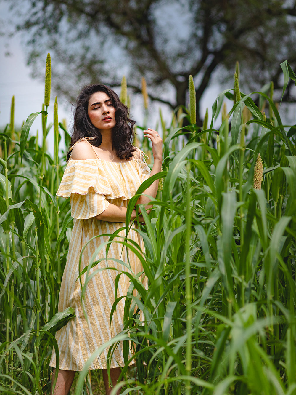 Beige & White Handwoven Kala Cotton Kurta