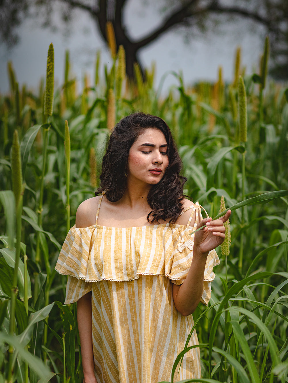 Beige & White Handwoven Kala Cotton Kurta