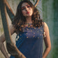 Blue Hand Embroidered Kala Cotton Dress