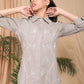 Brown Embroidered cotton Shirt