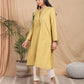 Mustard Hand Embroidered Cotton Kurta