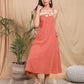 Orange Hand Embroidered Kala Cotton Dress