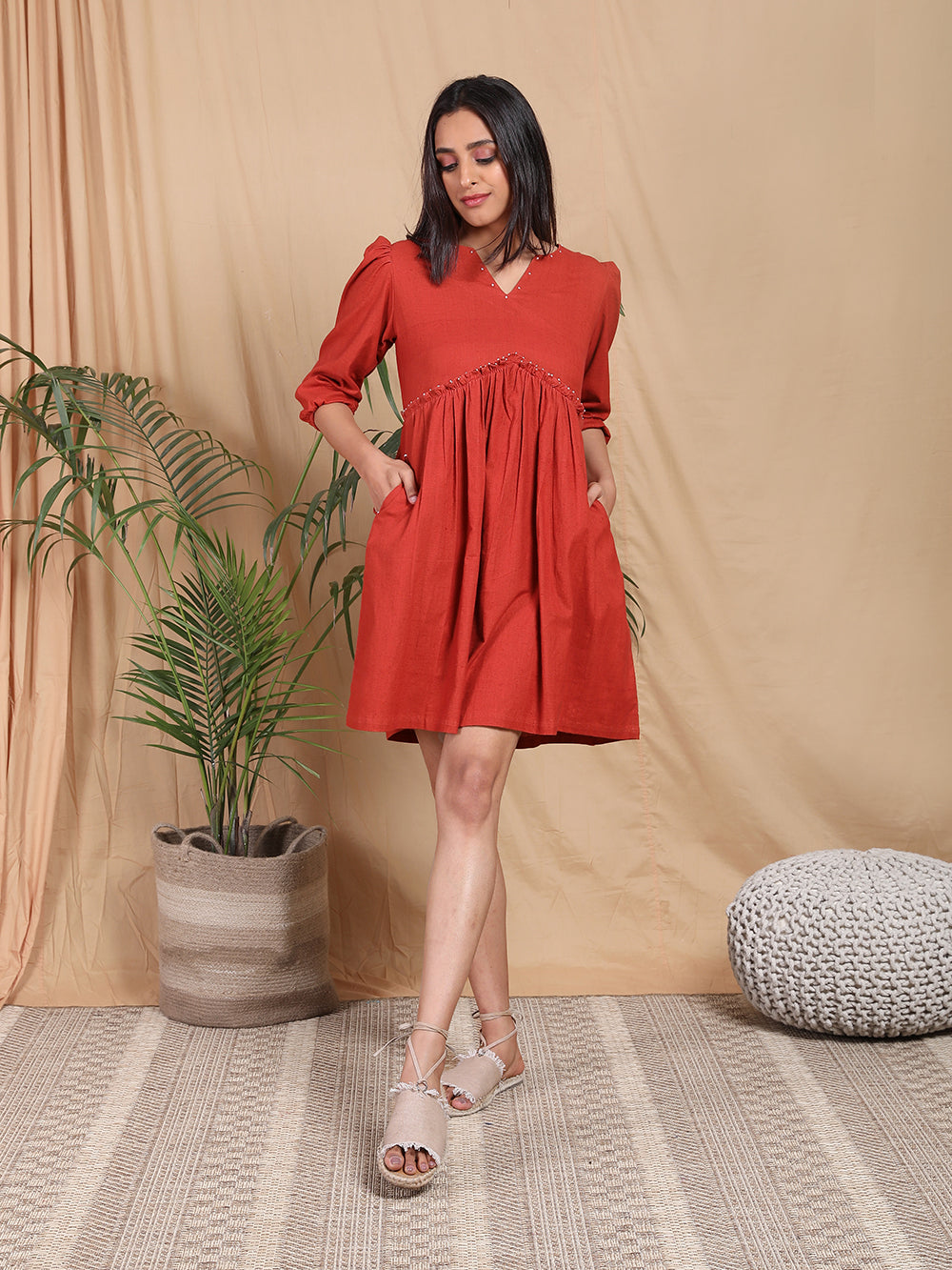 Red Cotton Dress