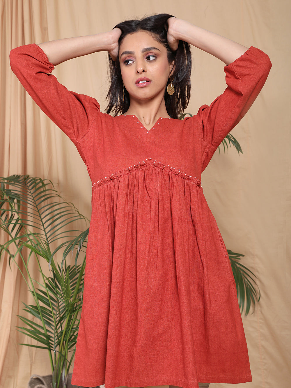 Red Cotton Dress