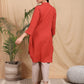 Red Cotton Hand embroidered kurta