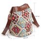 Multicolor canvas bucket bag