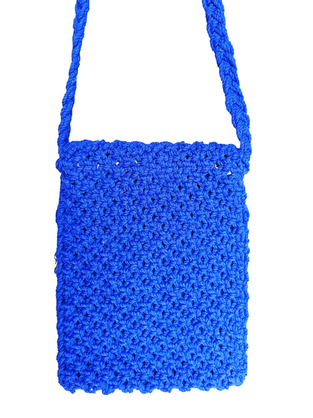 Blue Macrame Yarn Sling bag