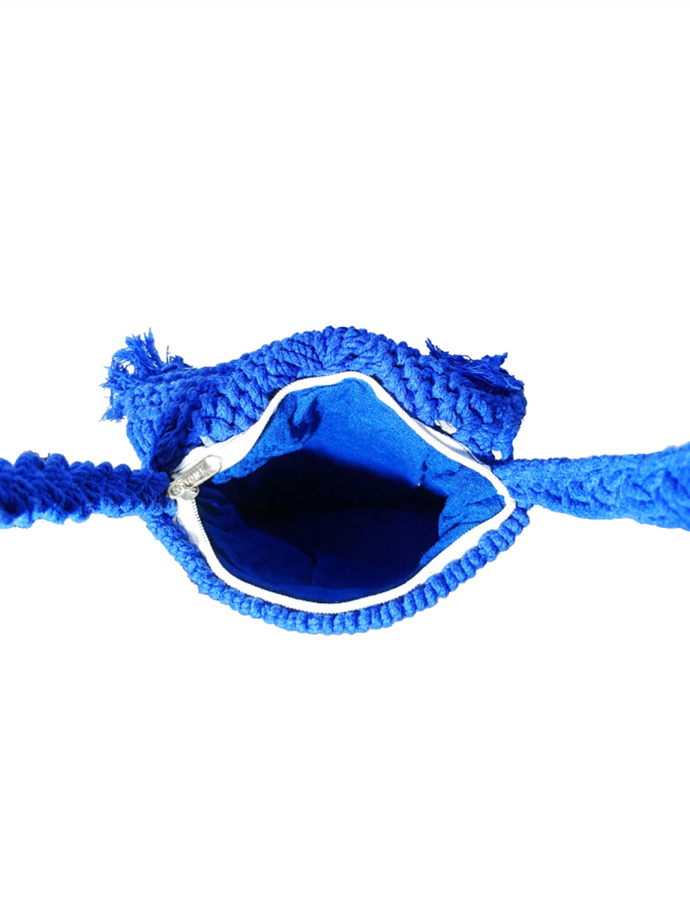 Blue Macrame Yarn Sling bag