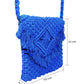 Blue Macrame Yarn Sling bag