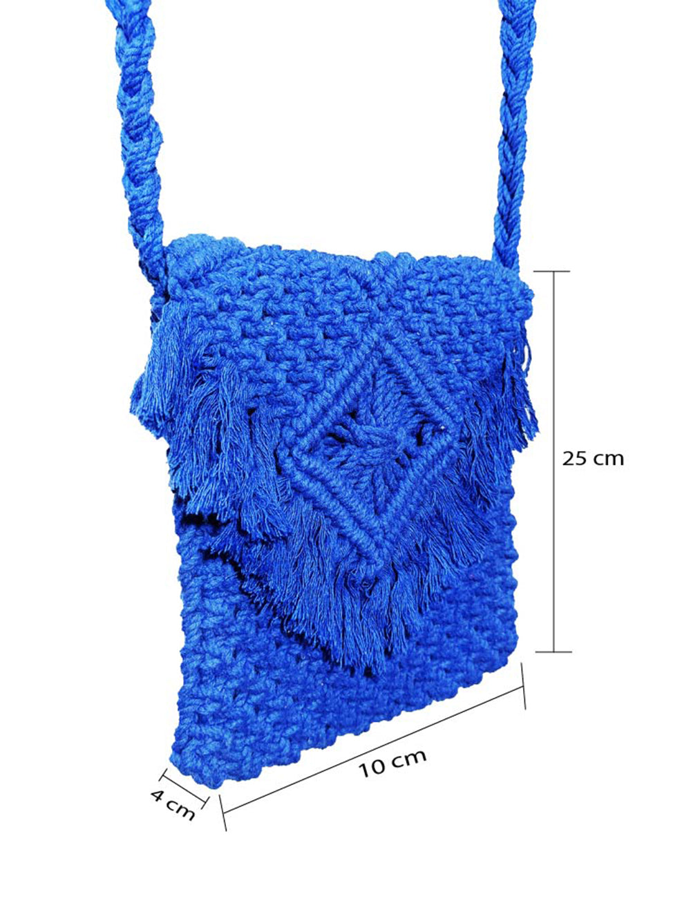 Blue Macrame Yarn Sling bag