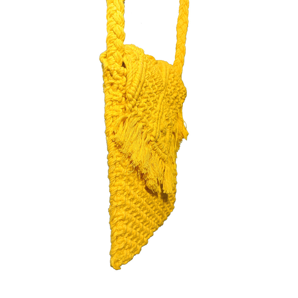 Yellow Macrame Yarn Sling bag