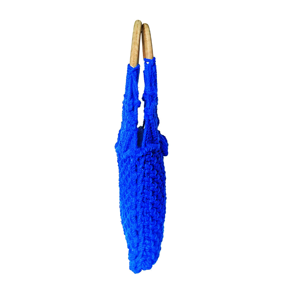 Blue Macrame Yarn Tote bag