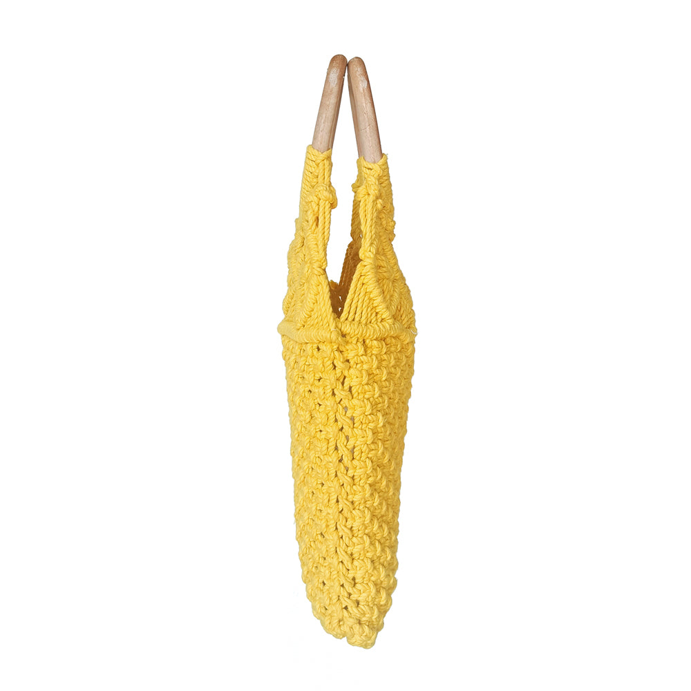 Yellow Macrame Yarn Tote bag