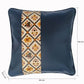 Blue Printed Vegan Leather Cushion Cover