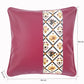 Maroon Printed Vegan Leather Cushion Cover