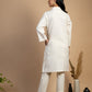 Off white hand embroidered Cotton Kurta