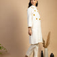 Off white hand embroidered Cotton Kurta