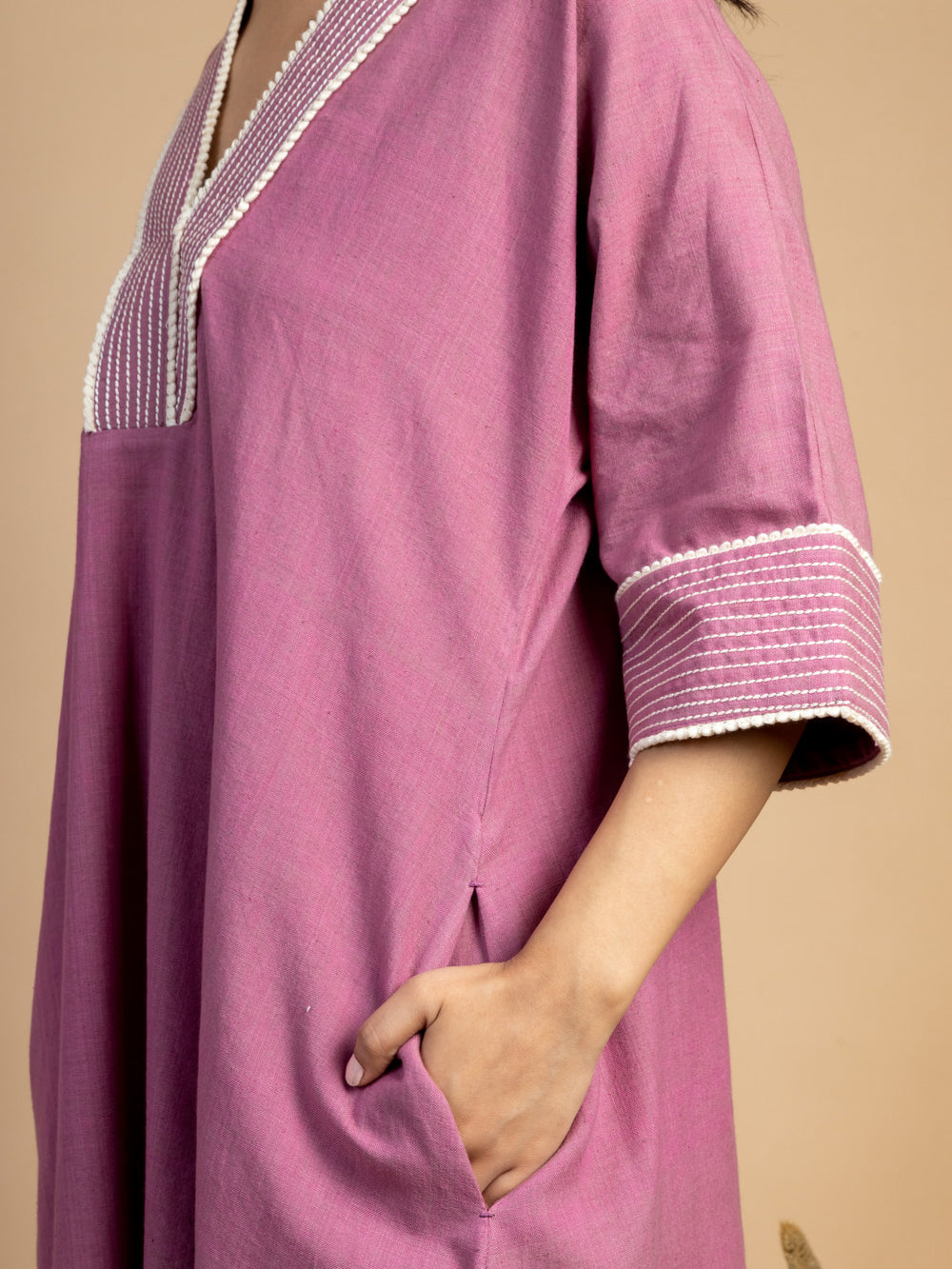 Magenta Pink Cotton Kurta