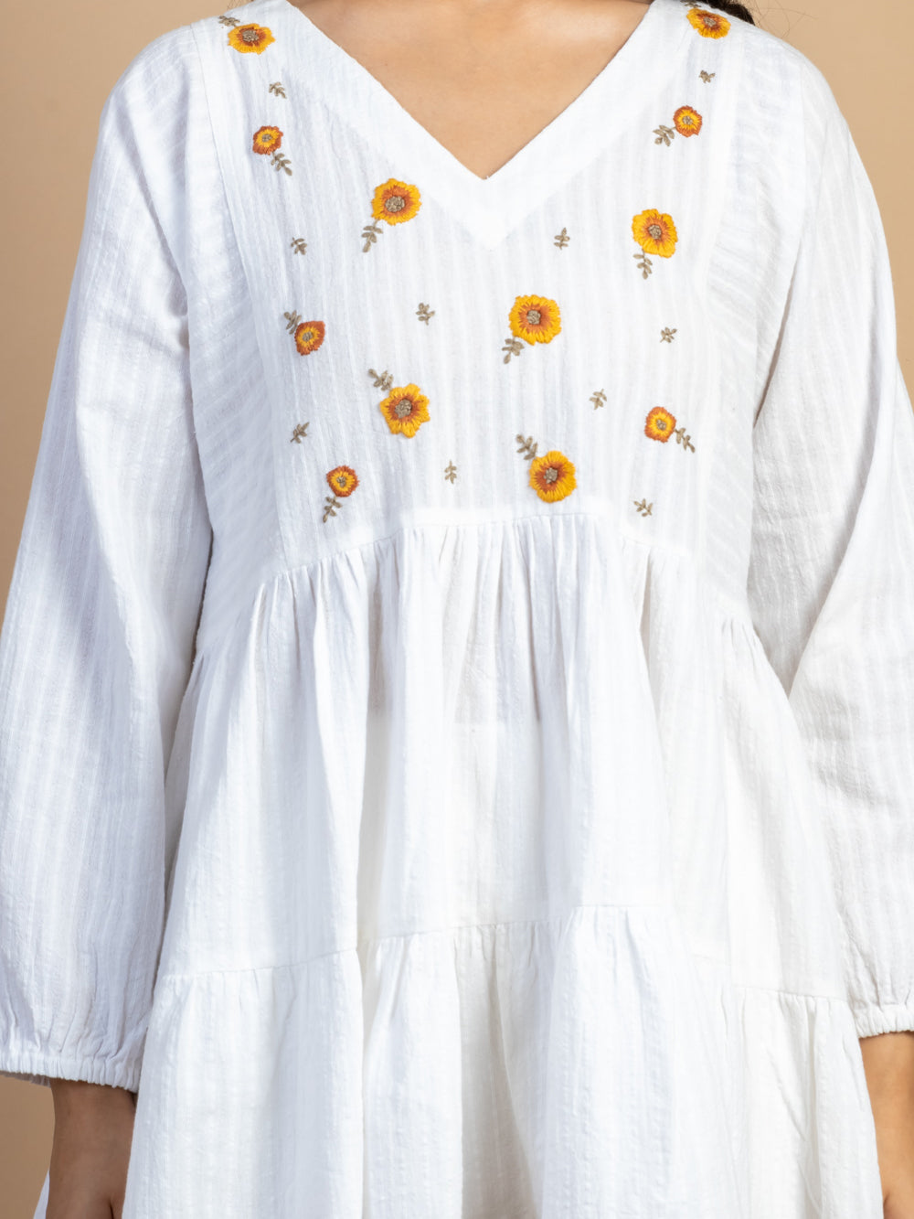 white hand embroidered Cotton top