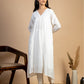 White Maheshwari Silk Dress