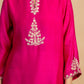 Magenta Embroidered Maheshwari silk Kurta