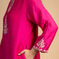 Magenta Embroidered Maheshwari silk Kurta