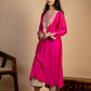 Magenta Embroidered Maheshwari Silk Kurta