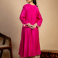 Magenta Embroidered Maheshwari Silk Kurta