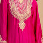 Magenta Embroidered Maheshwari Silk Kurta