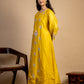 Yellow Embroidered Chanderi Kurta