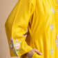 Yellow Embroidered Chanderi Kurta